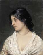 Eugene de Blaas - Bilder Gemälde - The Pearl Necklace