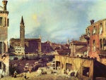 Canaletto - Bilder Gemälde - Hof der Steinmetzwerkstatt