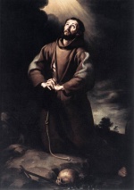Bartolome Esteban Perez Murillo - Bilder Gemälde - St Francis of Assisi at Prayer