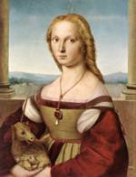 Raffael - Bilder Gemälde - Frau mit einem Einhorn