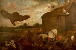Frans Snyders - Bilder Gemälde - A Hawk Pouncing on Poultry