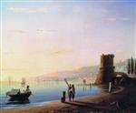 Ivan Aivazovsky - Bilder Gemälde - A Pier in Feodosia