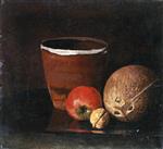 Bild:Still Life with Jar, Apple, Walnut and Coconut