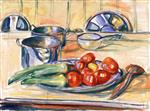 Bild:Still Life with Tomatoes, Leek and Casseroles