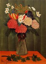 Henri Rousseau - Bilder Gemälde - Bouquet of Flowers with an Ivy Branch
