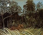 Henri Rousseau - Bilder Gemälde - Jungle with Lion