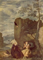 Diego Velazquez - Bilder Gemälde - Der Heilige Antonius, der Abt und Heiliger Paulus, der Eremit
