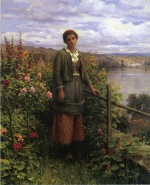 Daniel Ridgway Knight - Bilder Gemälde - In her Garden