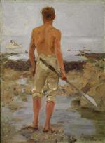 Bild:A Boy with an Oar