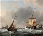 Bild:A Dutch Three Master and a Boeier in Stormy Weather