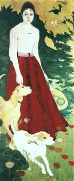 Bild:Andrée Bonnard with her Dogs