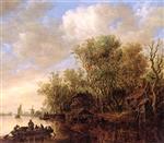 Bild:A Wooded River Landscape