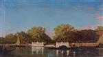 Bild:A Gondola at the Jardin Francais, Venice