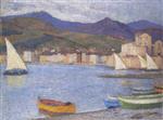 Bild:Sailboats in the Port of Collioure