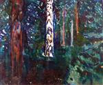 Bild:Forest with Birch Trunks