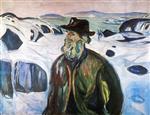 Bild:Old Fisherman on Snow Covered Coast