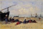 Bild:Berck, Fisherwomen on the Beach, Low Tide